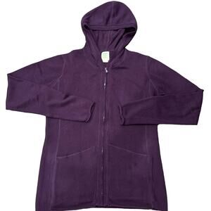 Title Nine Women's Full Zip Hooded Knit Sweater Purple Size L